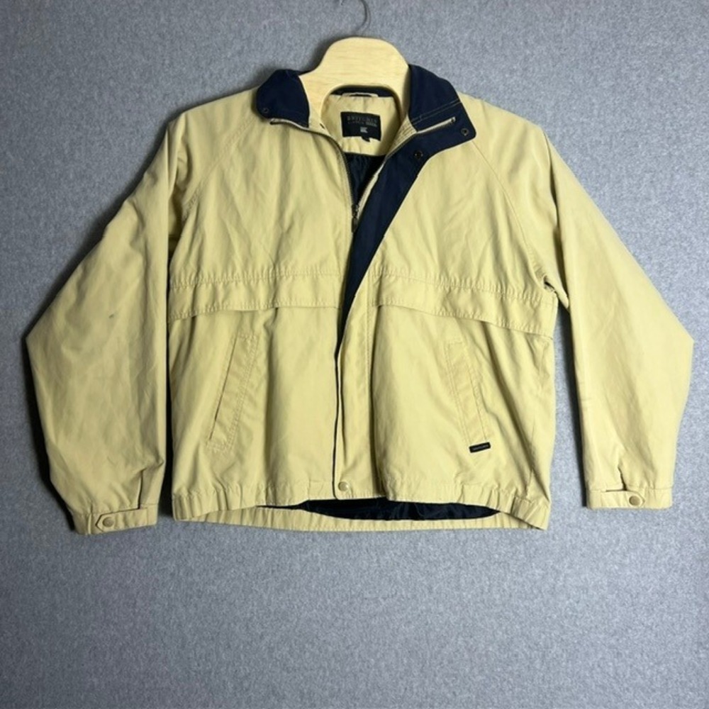 Britches Men's Classic Sport Jacket Full Zip Collared‎ Windbreaker Tan Size XL